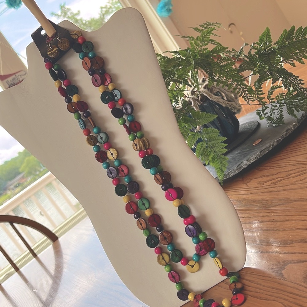 Paparazzi Long Colorful Beaded Necklace w earrings NIP 3/15 - Picture 5 of 16